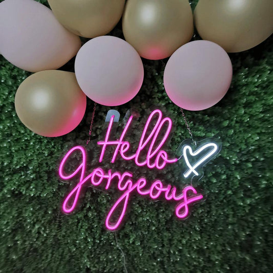 hello gorgeous neon sign | home decor sign | ISNEON