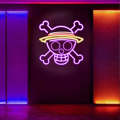 Anime Skull LED Neon Sign, Home Room Decor