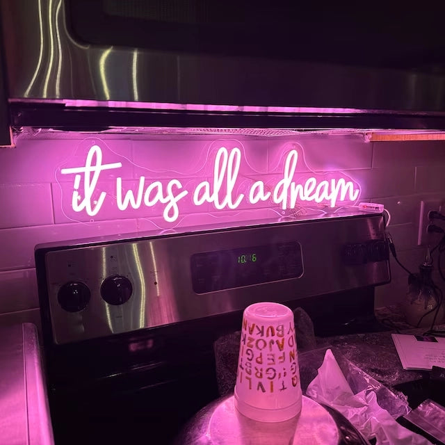 Pink neon sign for hom