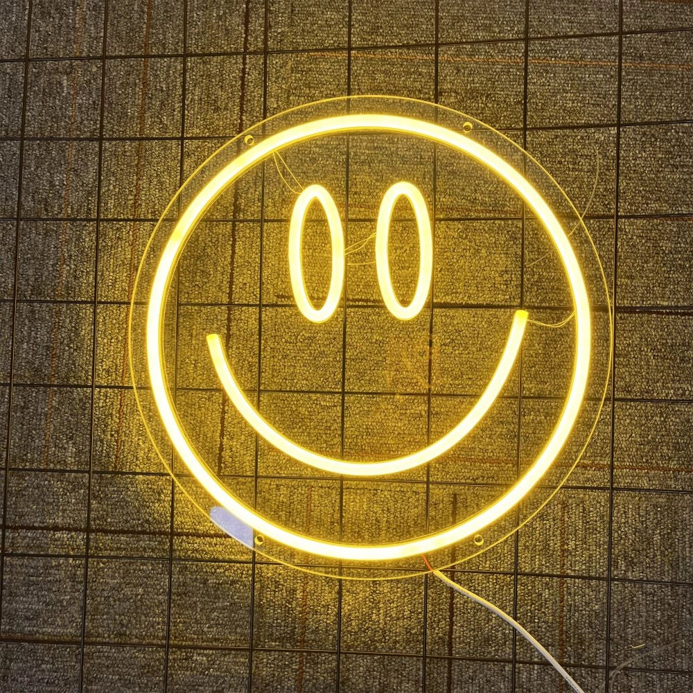 Smiley Face LED Neon Sign for Home，Living Room, Bedroom