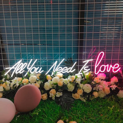 All You Need Is Love Neon Sign Custom Wedding Sign