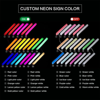 Custom neon light colors for chosen
