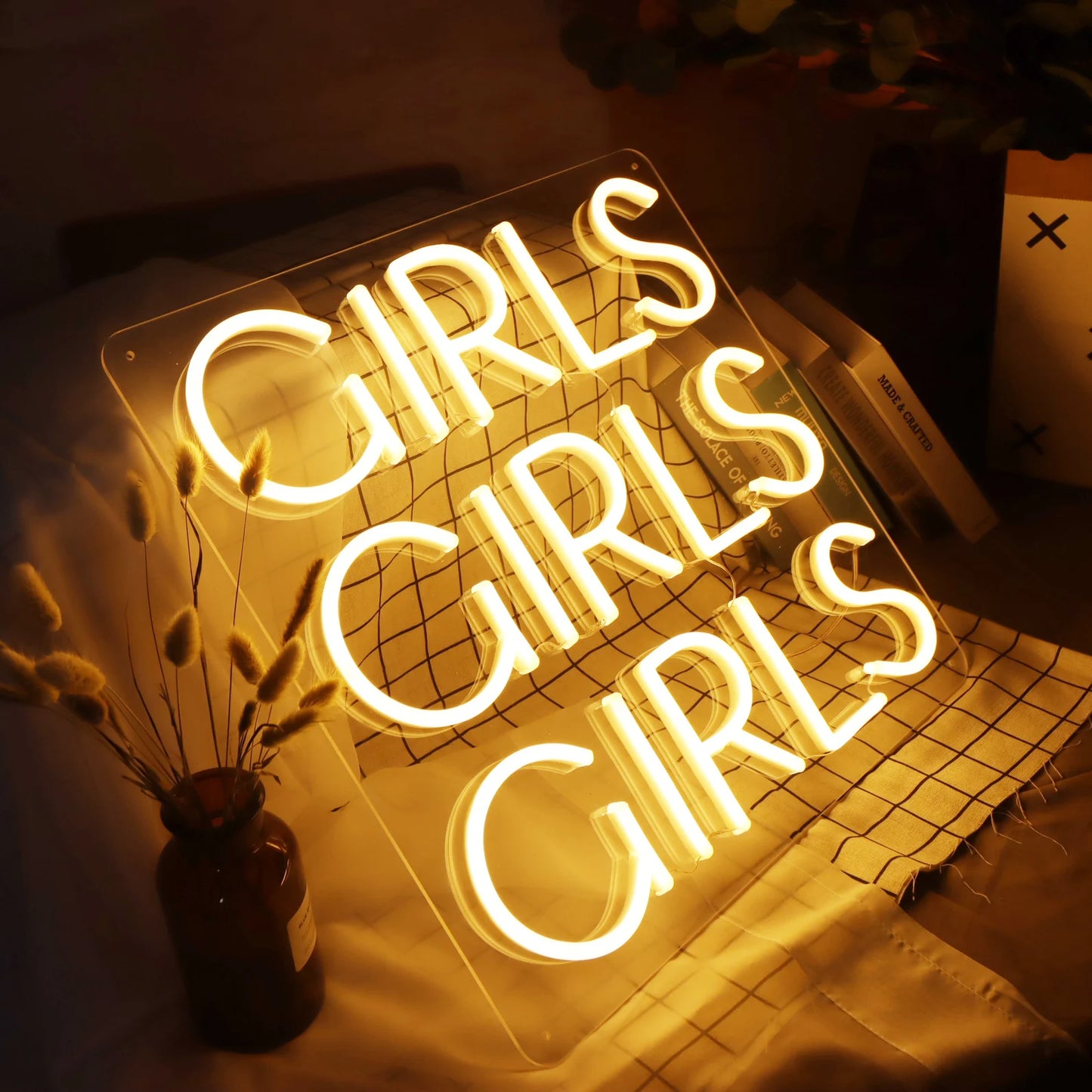GIRLS GIRLS GIRLS LED Neon Sign