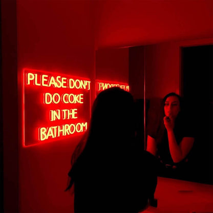 Please don't do coke in the bathroom neon light | home decor | isneon