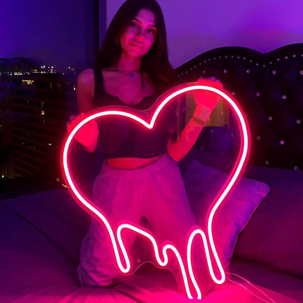 Dripping Heart Neon Sign LED Light