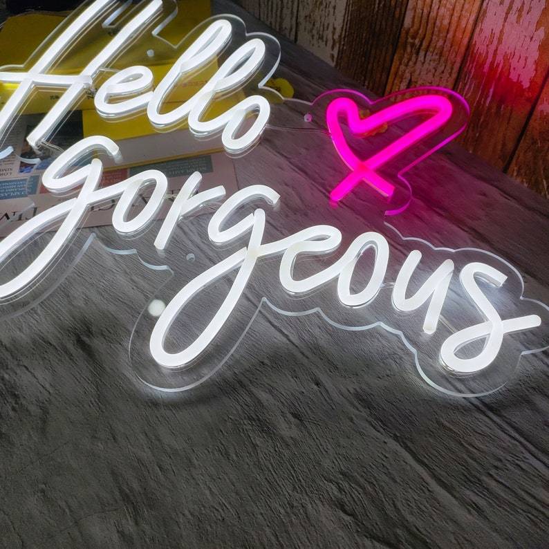 hello gorgeous neon sign cheap | neon sign for home | isneon
