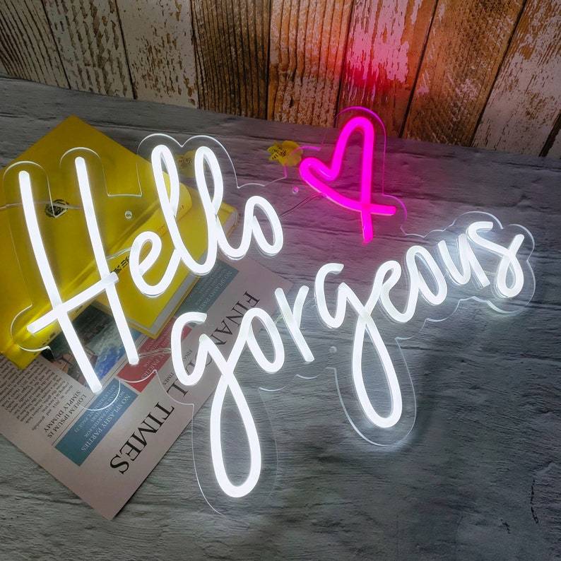 hello gorgeous neon sign cheap | neon sign for home | isneon_2