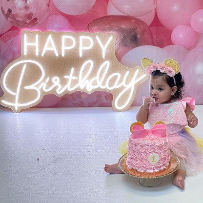 Happy Birthday Neon Sign | Baby Birthday Party Sign | ISNEON