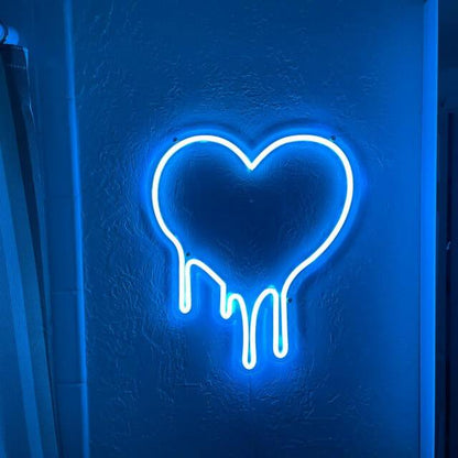 Blue Heart Neon Lights