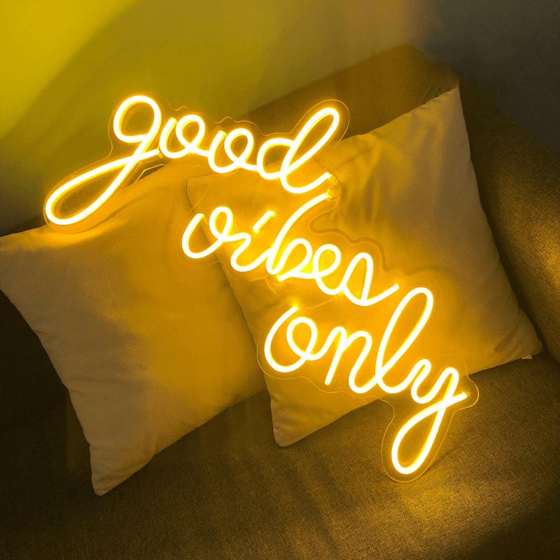 Good Vibes Only Neon Sign Lights | LED Neon Sign | ISNEON