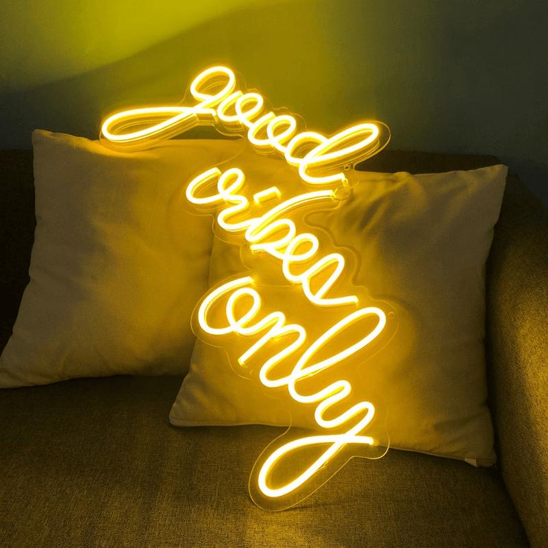 Good Vibes Only Neon Sign Lights | LED Neon Sign | ISNEON