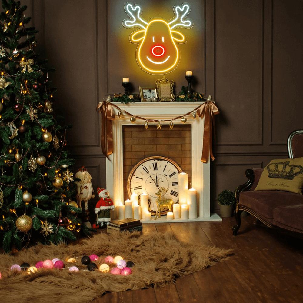 Santa's Reindeer LED Neon Sign Light