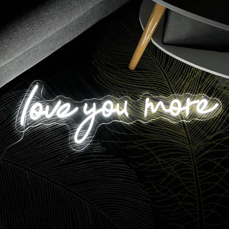 love you more neon sign light | wedding sign backdrop | isneon