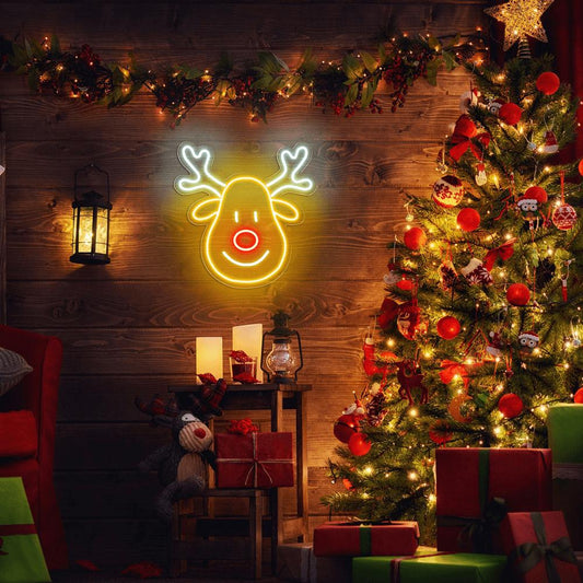 Santa's Reindeer LED Neon Sign Light